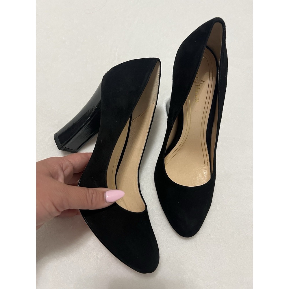 Cole Haan Black‎ Suede Slip On Round Toe Womens High Heels Pumps Shoes Size 6.5B
